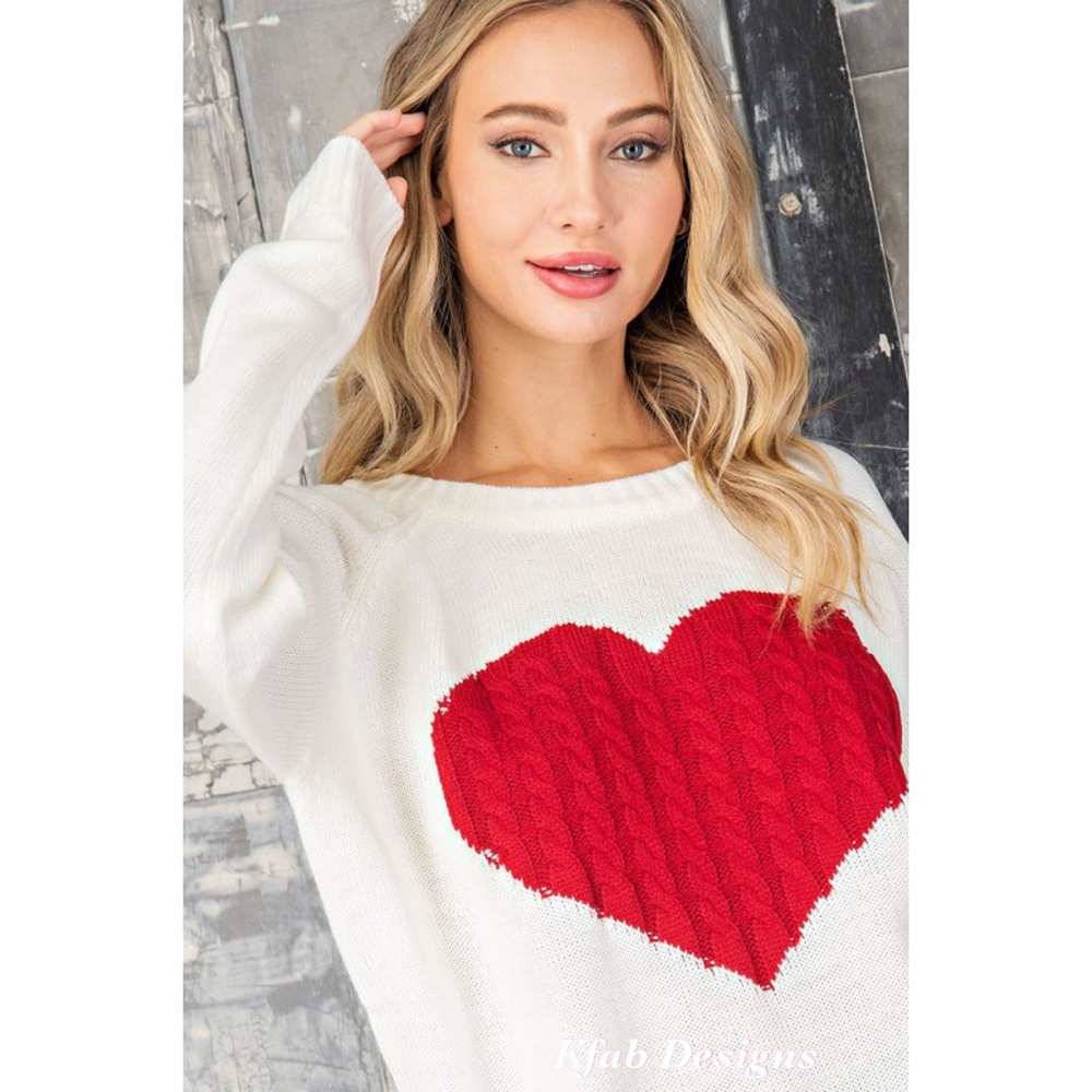 ❤️LAST! Cable Knit Heart Contrast Soft Sweater! - Picture 13 of 13